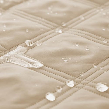 Ameritex Waterproof Dog Bed Cover Pet Blanket with Anti-Slip Back for Furniture Bed Couch Sofa - color: Beige, size: 30x60 Inch (Pack of 1)
