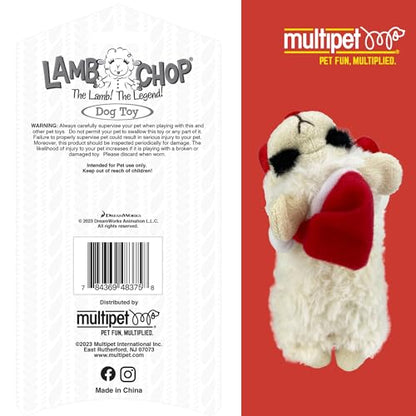 Multipet Lamb Chop Dog Plush Toy w/ Santa Hat - Squeaky Toy for All Dogs - Extra Soft Plush - Stuffed Animal for Cuddling & Playing (6”, Cream) - size: 6", style: Santa Hat
