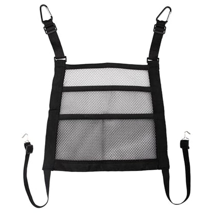 3 Layer Car Mesh Organizer Between Front Seat Backseat Mesh Storage Net Kid Dog Pet Barrier Car Net Pocket Handbag Tissue Purse Holder for SUV, Van