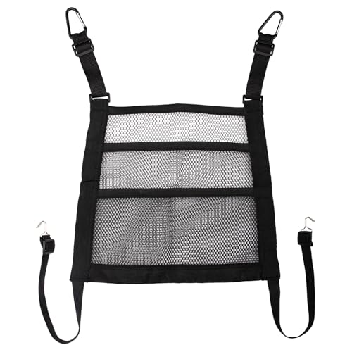 3 Layer Car Mesh Organizer Between Front Seat Backseat Mesh Storage Net Kid Dog Pet Barrier Car Net Pocket Handbag Tissue Purse Holder for SUV, Van