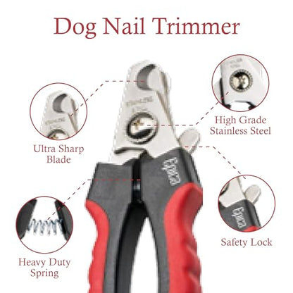 Epica Professional Dog Nail Clipper, Nail Clippers for Large Dog, Easy and Safe Grooming Clippers, Cat Claw Trimmer with Safety Guard (Small/Medium)