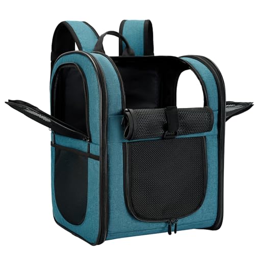 Apollo Walker Dog & Cat Carrier Backpack for 4-18lb Pets - Ventilated Safe Design with Padded Back Support, Breathable Mesh Pet Backpack for Hiking, Travel, Outdoor (Teal) - color: Teal