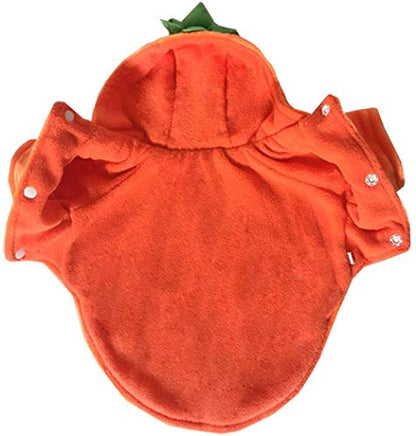 Mogoko Dog Cat Halloween Pumpkin Costume,Pet Cosplay Costumes,Puppy Warm Outfits Fleece Hoodie Animal Autumn Winter Clothes (XXL Size) - size: XXL for 18.0~25.0 lbs