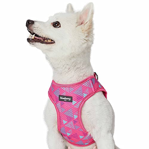 Blueberry Pet Southwestern Tribal Triangles French Pink Dog Harness Vest, S/M, Adjustable Harnesses for Small Medium Dogs - color: French Pink, size: (18 1/2"-20") Chest Girth (Pack of 1)
