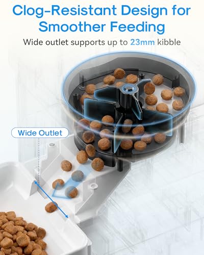 15L/63 Cups Automatic Dog Feeder for Large Breeds: Feeds for 18–25 Days - Anti-Clog Design for 2–23mm Kibble - 5G WiFi Auto Dog Food Dispenser with HD Camera and Timer for Busy Pet Parents