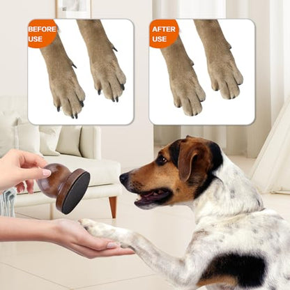 Dog Nail File Dog Scratch Board for Nails Wooden Handicraft Cat Dog Nail Scratch Pad with 4 Pcs Replaceable Sandpaper Dog Trainning Accessories Stress Free Nail Filing for Dogs(Coffee) - color: Coffee