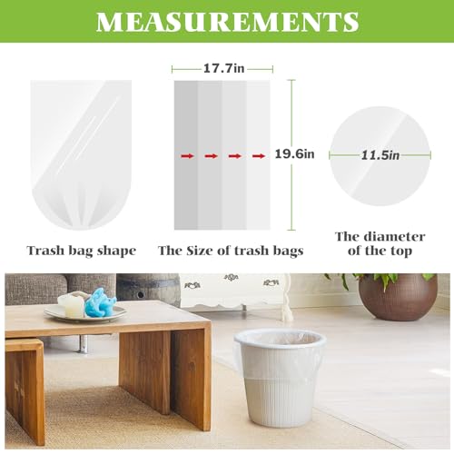 4 Gallon 440 Counts Small Clear Trash Bags Garbage Bags by Teivio, Bathroom Trash Can Bin Liners, Small Plastic Bags for home office kitchen (Clear) - size: 1 Count (Pack of 440)