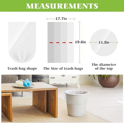 4 Gallon 440 Counts Small Clear Trash Bags Garbage Bags by Teivio, Bathroom Trash Can Bin Liners, Small Plastic Bags for home office kitchen (Clear) - size: 1 Count (Pack of 440)