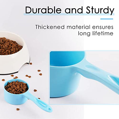 Super Design 1/2 Cup Dog Food Scoop for Container Melamine Measuring Scoop for Dogs Cats Birds and Rabbits Pet Food Feeding Scoop Dishwasher Safe - Baby Blue - color: Baby Blue ½ Cup