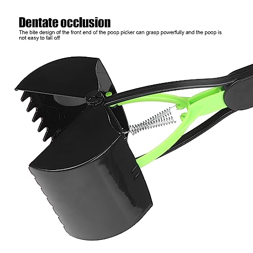 Pet Pooper Scooper, 23.7 Heavy Duty Dog Pooper Scooper, Long Handle Poop Picker Upper, Portable Pet Waste Grabber for Yard, Grass, Dirt, Double Spring, Dog Supplies (Green+Black)