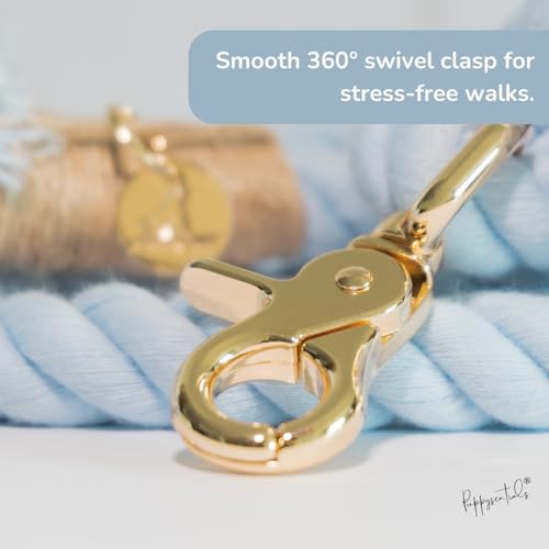 Braided Cotton Rope Dog Leash for Medium & Large Dogs – Enjoy Tangle-Free Walks with Soft Comfortable Grip & Reliable Control – Durable Design for Daily Walks, Training & Special Moments – Light Blue - color: Light Blue
