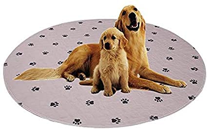 SincoPet Washable Dog Pee Pads with Puppy Grooming Gloves,Puppy Pads,Reusable Pet Training Pads,Large ,Waterproof Pet Pads for Dog Bed Mat,Super Absorbing Whelping Pads,36 Round Inch (Pack of 2) - size: 36 Round Inch (Pack of 2)