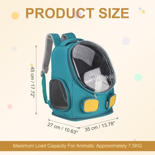 Pet Backpack Carrier, Portable and Ventilated, Oxford Cloth, Dog Cat Travel Bag with Transparent Cover 13.78", (Light Blue, 1 Pcs), Intended for Hiking/Camping/Traveling - color: Light Blue
