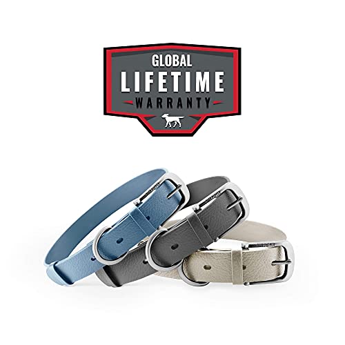 Tuff Pupper Classic Heavy Duty Dog Collar | 10x Stronger Than Leather | 100% Waterproof & Odor Proof Dog Collar | Tough Rust-Proof All Metal Hardware - color: Cool Gray