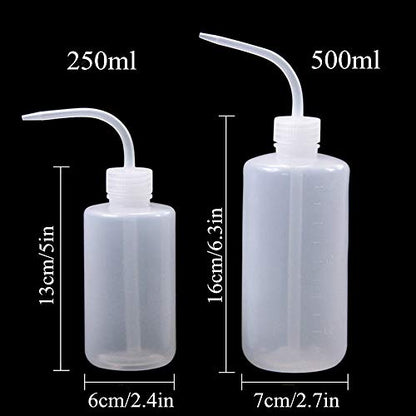 Yuelong Plastic Squeeze Bottle - 2Pcs Safety Wash Bottle 500ml&250mL Convenient Green Soap Supply Tattoo Squirt Bottles with Scale Labels for Medical Label Tattoo Supplies - size: 1 x 250 ml + 1 x 500 ml