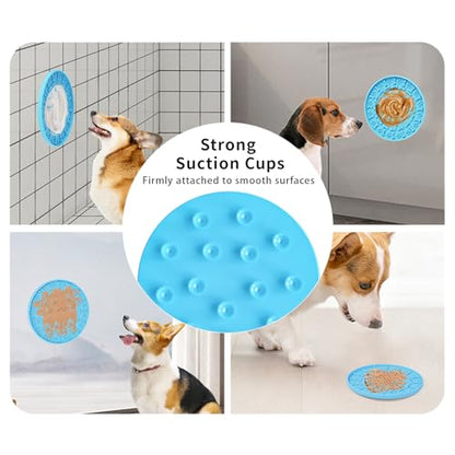 Lick Mat for Dogs & Cats 3 Pack - Silicone Dog Lick Mat with Suction Cups - Anxiety Relief/Promotes Healthy Eating/Frozen & Dishwasher Safe - Pet Peanut Butter Lick Pad LPFLASAT (Blue Orange Red)