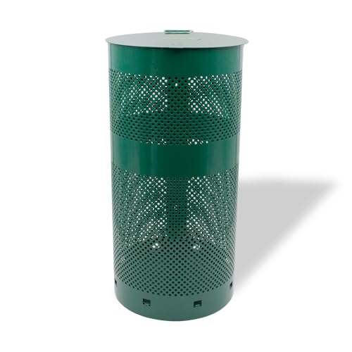 ZERO WASTE USA - The Sentry® Waste Can Gloss Green - 100% Rust-Free, Powder-Coated, Commercial-Grade Aluminum to Withstand Weather. 10-Year Warranty - color: Gloss Green