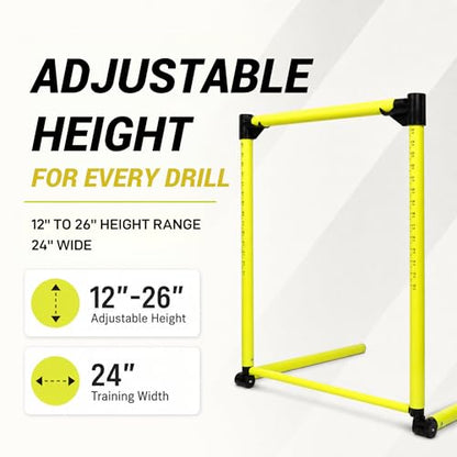 3Pcs Adjustable Height Hurdles Training Equipment, Hurdles Track and Field | Agility Speed Jumping Training Equipment for Soccer Basketball Football Dogs,Outdoor Backyard- Detachable-Green