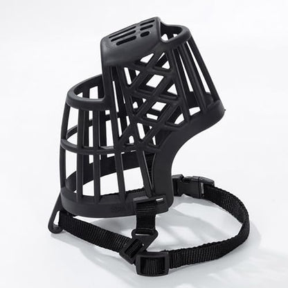 Soft Basket Rubber Dog Muzzle,Dog can Pant and Drink,Humane Cage Mouth Cover，Breathable Adjustable Muzzle to Prevent Biting,Chewing and Scavenging,Ideal for Training,Grooming & Daily Use (Black, L) - color: Black, size: L