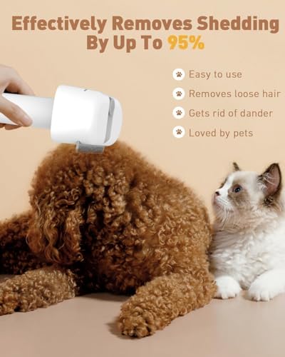 3-in-1 Pet Grooming Tool - Deshedding Dog Brush, Dematting Comb, Undercoat Rake for Long Hair Dogs & Cats, Grooming Comb for Shedding and Matting