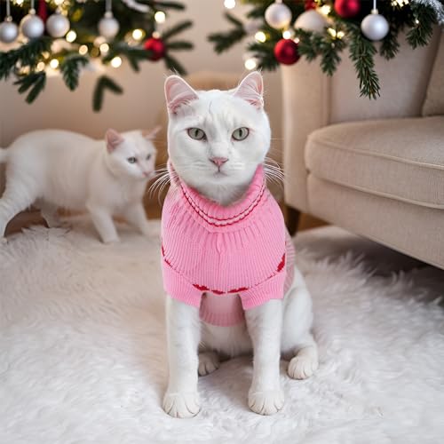 Topbuti Dog Sweater Turtleneck Pet Sweaters Winter Coat Apparel Warm Knitted Holiday Clothes for Cat and Puppy (Large) - size: Large