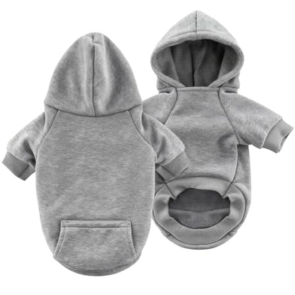 Idepet Pet Dog Hoodies Dog Clothes for Small Dogs Vest Chihuahua Clothes Warm Coat Jacket Autumn Puppy Outfits Cats Dogs Clothing(M,Grey) - color: Grey, size: Medium