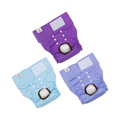 CuteBone Dog Diapers Female Washable Small Medium Large 3 Pack Reusable Doggie Diapers Puppy Period Pants for Doggy Heat Cycle Peeing - size: XL
