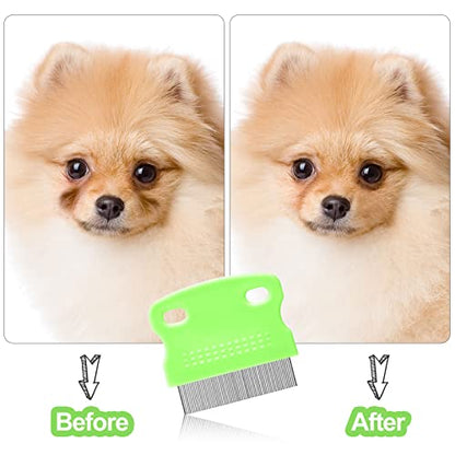 5 Pieces Dog Eye Combs Tear Stain Remover Combs Pet Grooming Comb for Small Dogs Gently Removing Eye Mucus and Crust (Green, Black) - color: Green, Black