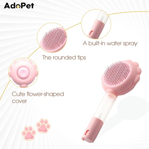 Self-Cleaning Pet Grooming Brush – Smooth Grooming Brush for Dogs and Cats, Easy Hair Removal with the Push of a Button, Gentle Shedding Remover for Small Pets
