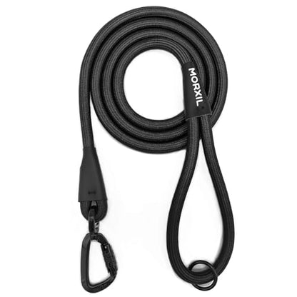 Rope Dog Leash, 6 Foot Heavy Duty Dog Leash with Aviation Aluminum Auto Locking Carabiner, Strong Nylon Pet Lead for Small, Medium, Large Dogs (Black, 6FT) - color: Black, size: 6 Foot Single Handle