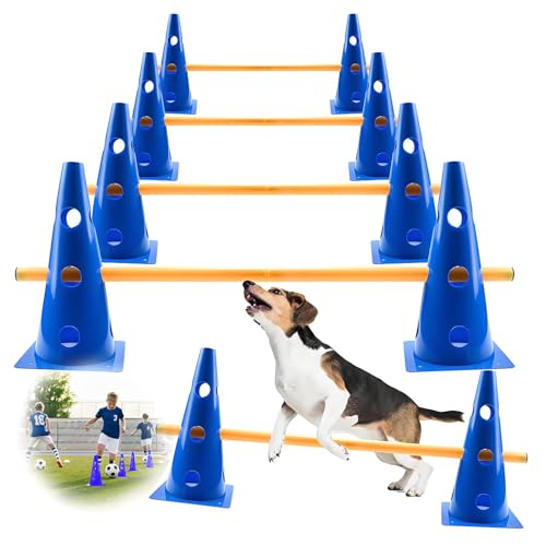 Dog Agility Hurdle Set, Obstacle Training Equipment, Football Agility Pole, Basketball Cones and Poles, Outdoor Sports
