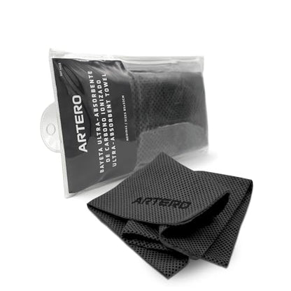 Artero Samba. Ionized Carbon Ultra-Absorbent Towel. Capable of reducing Drying time by 50%.