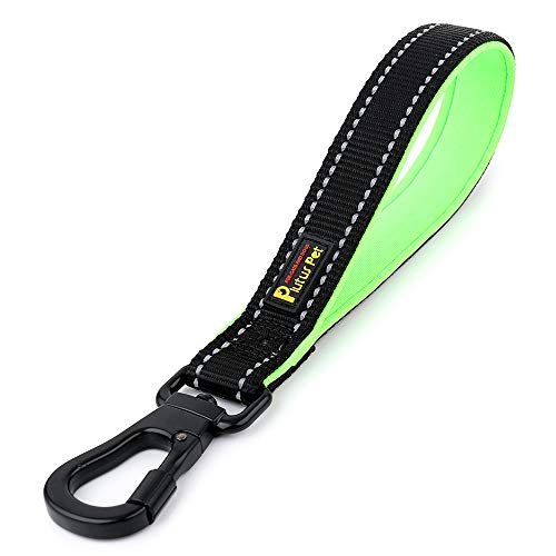 PLUTUS PET 10 Inch Short Dog Leash for Large Dogs with Locking Carabiner Clip & Padded Handle（10”, Black） - color: Black, size: 10 Inch (Pack of 1)