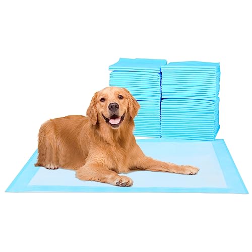 Super Absorbent Waterproof Dog and Puppy Pet Training Pad, Housebreaking Pet Pad, 50-Count Extra Middle-Size, 28’’X34’’, Blue