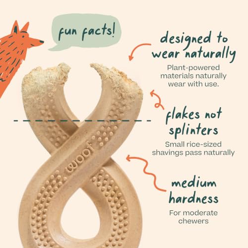 WOOF HonestChew Dog Toy Infinity - Durable Dog Chews - Made with Natural, Plant-Based Ingredients - Splinter-Resistant - Safer Than Dog Bones - Small - size: Small