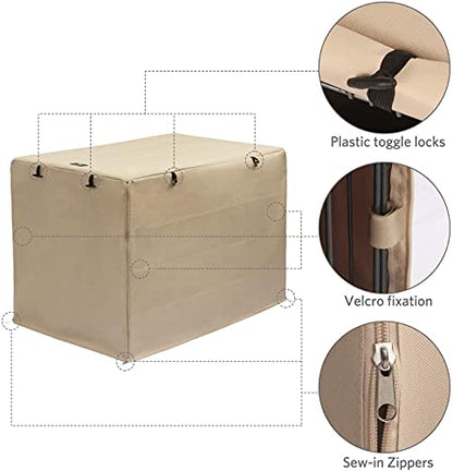X-ZONE PET Double Door Dog Crate Cover - Polyester Pet Kennel Cover Fits 30 inches Wire Crate, Tan - color: Tan, size: 30.0"L x 19.0"W x 21.0"H