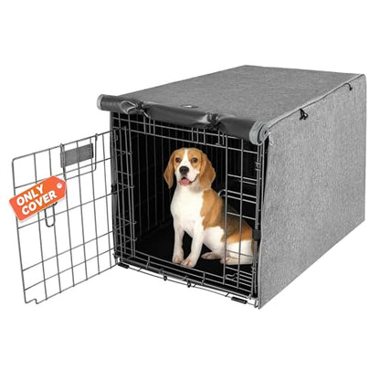 X-ZONE PET Double Door Dog Crate Cover - Polyester Pet Kennel Cover Fits 36 inches Wire CrateInch, Grey - color: Grey, size: 36.6"L x 23.0"W x 24.8"H