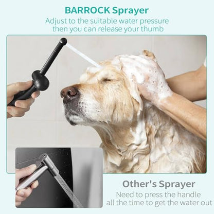 BARROCK Bathroom Hand Held Bidet Sprayer for Toilet Handheld Shattaf Spray Head Attachment Replacement, Adjustable Water Pressure for Feminine, Pets and Baby Diaper Washing, Matte Black - color: Matte Black