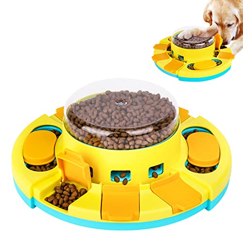 2 Levels Dog Puzzle Toys, Slow Feeder Dog Bowls for Small/Medium/Large Dogs, Treat Dispensing Interactive Dog Toys for Boredom and Stimulating Interactive Dog Toys IQ Training