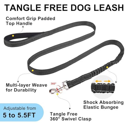 BEAUTYZOO No Pull Dog Harness Medium Sized Dog, Breathable Mesh Padded Dog Harness and Leash Set, Adjustable Reflective Escape Proof Dog Vest Harnessss Quick Fit for Training Walking, Black M - color: Black, size: M: Chest 21"-26.7"