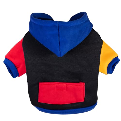 The Dodo Dog Hoodie, Black Colorblock, Size Large; Everyday Apparel for Dogs, Cute Dog Sweatshirt - size: Large