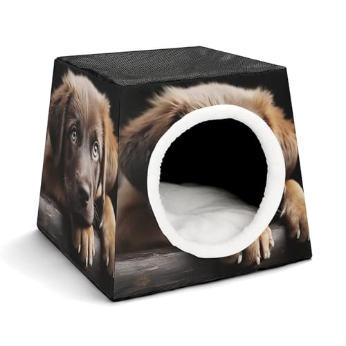Collapsible Soft Dog Crate Pet Kennel Houses Puppies Dog Printed Lightweight Travel Crate Kennel Indoor & Outdoor, 13.8"x13.8"x11.8"