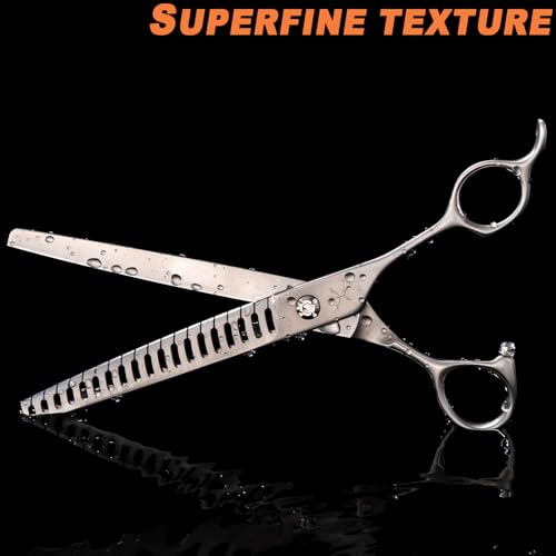 High-end Professional Dog Grooming Thinning Scissors Teeth Cutting Blending Shears Pet Texturizing Shears 7.5 Inch Extremely Very Sharp Stainless Steel Alloy For Cat Other Animals Groomer - style: 7.5inch Big Teeth Thinning