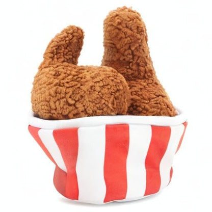 Barkbox 2 in 1 Interactive Plush Dog Toy - Rip and Reveal Toy for Dogs and Puppies - Stimulating Squeaky Pet Toys | Bucket o' Fried Licken - color: Bucket o’Fried Licken