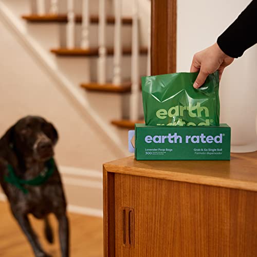Earth Rated Dog Poop Bags, Thick Grab and Go Single Roll, Ideal for Backyard Pickups, Lavender Scented, 300 Count - style: Lavender