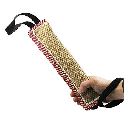 MoonyLI Dog Training Stick,Dog Bite Tug Toy with 2 Handles,Nature Linen Bite-Resistant Dog Toys Interactive Toys for Medium to Large Dogs by Bull Fit Dog Training Toys