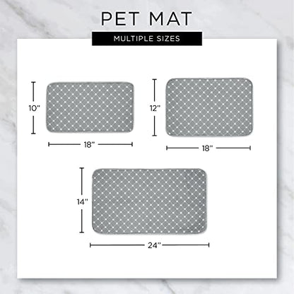 Bone Dry Machine Washable, Ultra Absorbent Pet Mat, 12x18, Nautical Blue/Off-White Lattice - color: Nautical Blue/Off-White Lattice, size: 12"L x 18"W