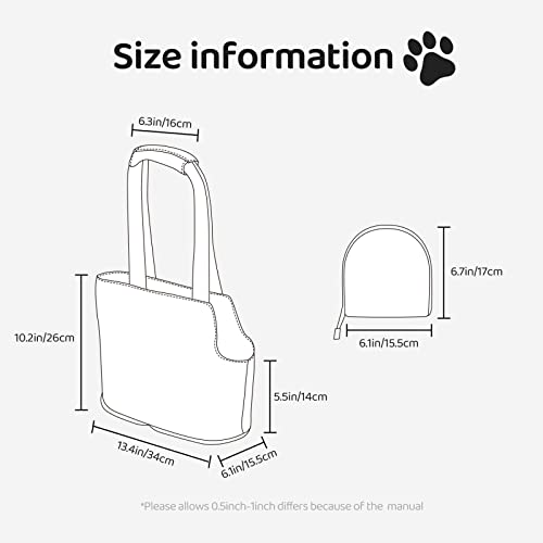 Dog Purse Carrier with Safety Hook - Foldable & Hands-Free Dog Cat Carrier Bag for Subway, Travel, Shopping up to 20lbs Aztec Style - color: Aztec Style