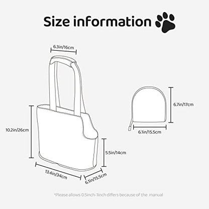 Dog Purse Carrier with Safety Hook - Foldable & Hands-Free Dog Cat Carrier Bag for Subway, Travel, Shopping up to 20lbs Aztec Style - color: Aztec Style