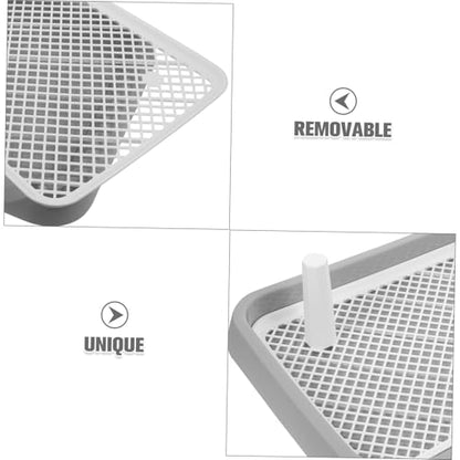 Yardwe Indoor Dog Potty Tray with Splashproof Design Removable Mesh Pee Holder for Small and Large Dogs Easy to Pet Bedpan for Potty Training and Urine Disposal